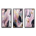 thumbnail image 3 of Designart "Swirls in Gold and Pink Ink V" Abstract Marble Framed Wall Art Set Of 3 - Gold Marble Frame Gallery Set For Office Decor, 3 of 7