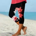 thumbnail image 3 of GHSOHS Leggings for Women Yoga Pants Black Capris for Women Capri Leggings for Women Floral Print Cropped Leggings Knee Length Summer Workout Leggings Casual Comfy Cropped Yoga Pants Women Capris,M, 3 of 5