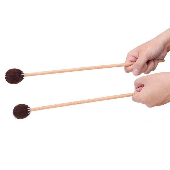 1 Pair Marimba Mallets,Beech Handle Yarn Head Xylophone Mallets Marimba Stick Mallets for Xylophone Marimba