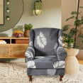 thumbnail image 6 of Stretch Wingback Chair Cover Sofa Cover Washable Chair Protector Armchair Cover Single Sofa Seat Cover for Wedding Home Gray, 6 of 10