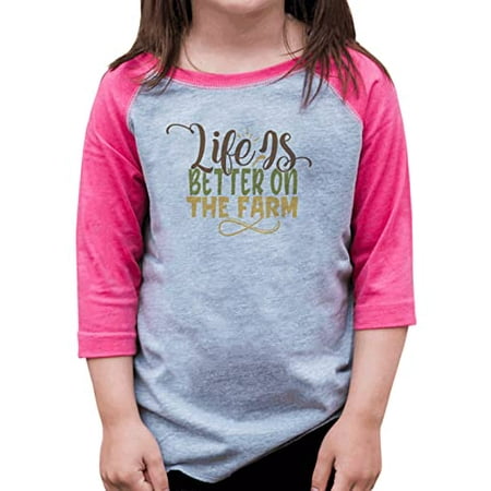 

7 ate 9 Apparel Girls Farm Life Shirts - Life is Better On The Farm Pink Shirt 12 Months