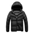 thumbnail image 2 of UVEASISHA Down Winter Coats for Men Windproof Insulated Puffer Jackets Full Zip Hooded Quilted Jacket Thick Warm Casual Parkas Outerwear with Pockets Black 4XL, 2 of 9
