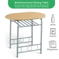 thumbnail image 4 of Yaheetech 3 Piece Modern Round Dining Table Set with Steel Legs, Natural, 4 of 6