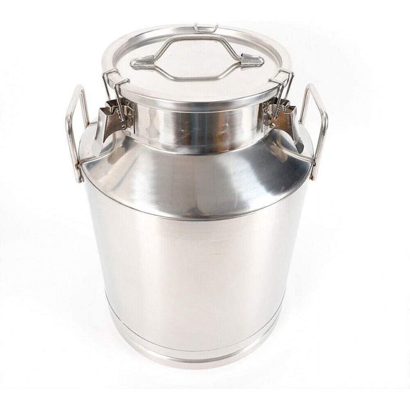 ANQIDI 50L 13.25 Gallon Stainless Steel Milk Can Wine Pail Heavy Duty Milk Storage Transport Bucket Tote Jug with Sealed Lid