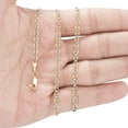 thumbnail image 2 of Nuragold 14k Real Yellow Gold Solid Mariner 3mm Anchor Chain Pave Diamond Cut Necklace (16"-24") Two Tone Italian Jewelry for Men & Women, 2 of 11