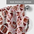 thumbnail image 6 of Pink Football Ribbon Farmhouse Short Window Curtain Valances, Modern Game Ball Watercolor Rod Pocket Kitchen Valances for Living Room Bedroom Bathroom Cafe 42" x 18", 6 of 8