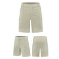 thumbnail image 2 of Fashion YLSDY Mens Summer Cargo Shorts Flat Front Tactical Hiking Chinos Shorts Vintage Paper Bag Fishing Short Pants with Pockets Beige XL, 2 of 7