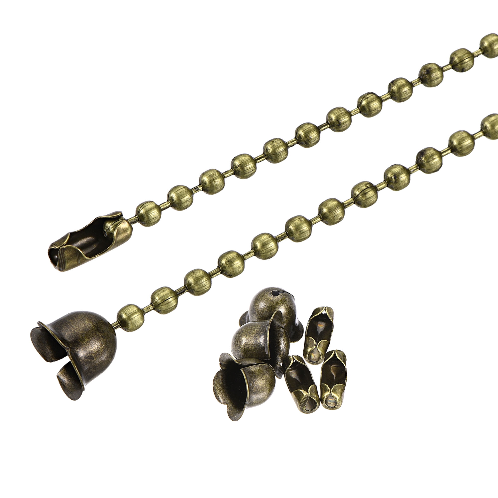 Uxcell 39.4" Long 0.12" Diameter Bronze Beaded Link with Connectors and