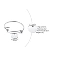 thumbnail image 2 of 20cm~23cm Stainless Steel Round Silver Bracelet Women's Charm Bangle Adjustable, 2 of 6