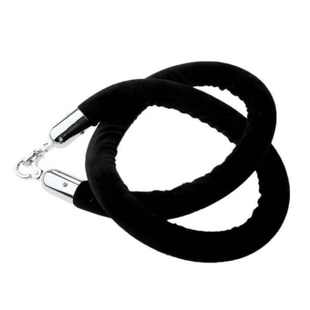 

Black Queue Rope Barrier Velvet Rope Crowd Control With Silver Ends 1.5M