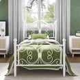 thumbnail image 3 of Amolife Twin Size Metal Platform Bed Frame With Vintage Butterfly Pattern Headboard&Footboard, White, 3 of 8