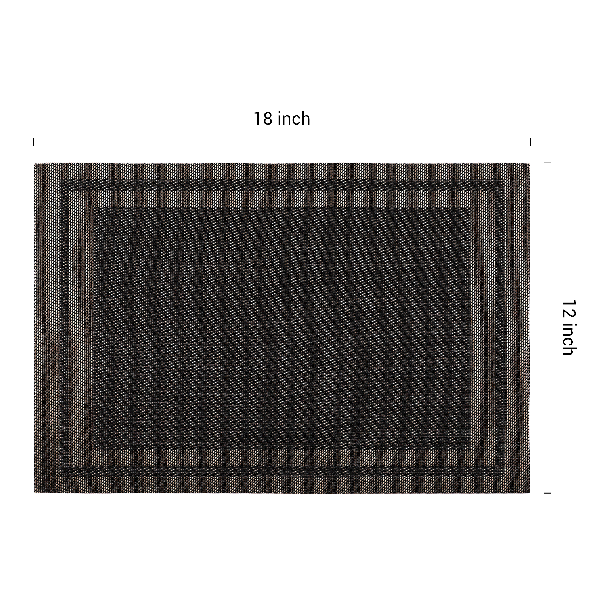 Unique Bargains Vinyl Placemats for Table Decor Washable Table Placemats 8pk Black 18x12in