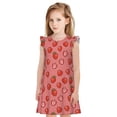 thumbnail image 1 of Vsdgher Chemises de Nuit Fraise Rouge pour Filles Manches Courtes à Volants Robe de Nuit Pyjama pour Fête Pyjama-Moyen, 1 of 6
