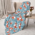 thumbnail image 3 of Fuzoiu Abstract leaves fox Print Flannel Throw Blanket,Light Weight Warm Decorative,Throw Blanket Cover for Sofa, Couch, Bedroom,Travel-80"x60", 3 of 6