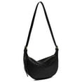 thumbnail image 2 of Spencer Leather Hobo Bag for Women Retro Sling Crescent Bag Crossbody Shoulder Bag Casual Handbag Trendy Tote Purse, Black, 2 of 10