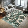 thumbnail image 5 of Ambesonne Flowers Decorative Rug Carpet, Pastel Tone Art Sunflowers, 4' X 5' 5", Petrol Blue Teal Beige, 5 of 5