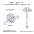 thumbnail image 5 of Rosec Jewels Certified Moissanite Oval Engagement Ring 1 Carat - Vintage Style Ring with Halo (6X8 mm, D-VS1 Grade), 925 Sterling Silver, US 4.00, 5 of 8