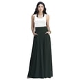 thumbnail image 1 of KOH KOH Long Flowy Cute Modest High Empire Waist Full Floor Length Pockets Casual Semi Formal Vintage Work Office Workwear Maxi Skirt For Women Olive Green Large US 12-14 NT325, 1 of 7