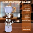 thumbnail image 3 of 6 Cup Aluminum Espresso Stovetop Moka Pot Express Coffee Maker Percolator Italian Classic Mocha Coffee Machine for Italian and Cuban Cafe Brewing for Home & Camping 300ml 10oz, 3 of 7