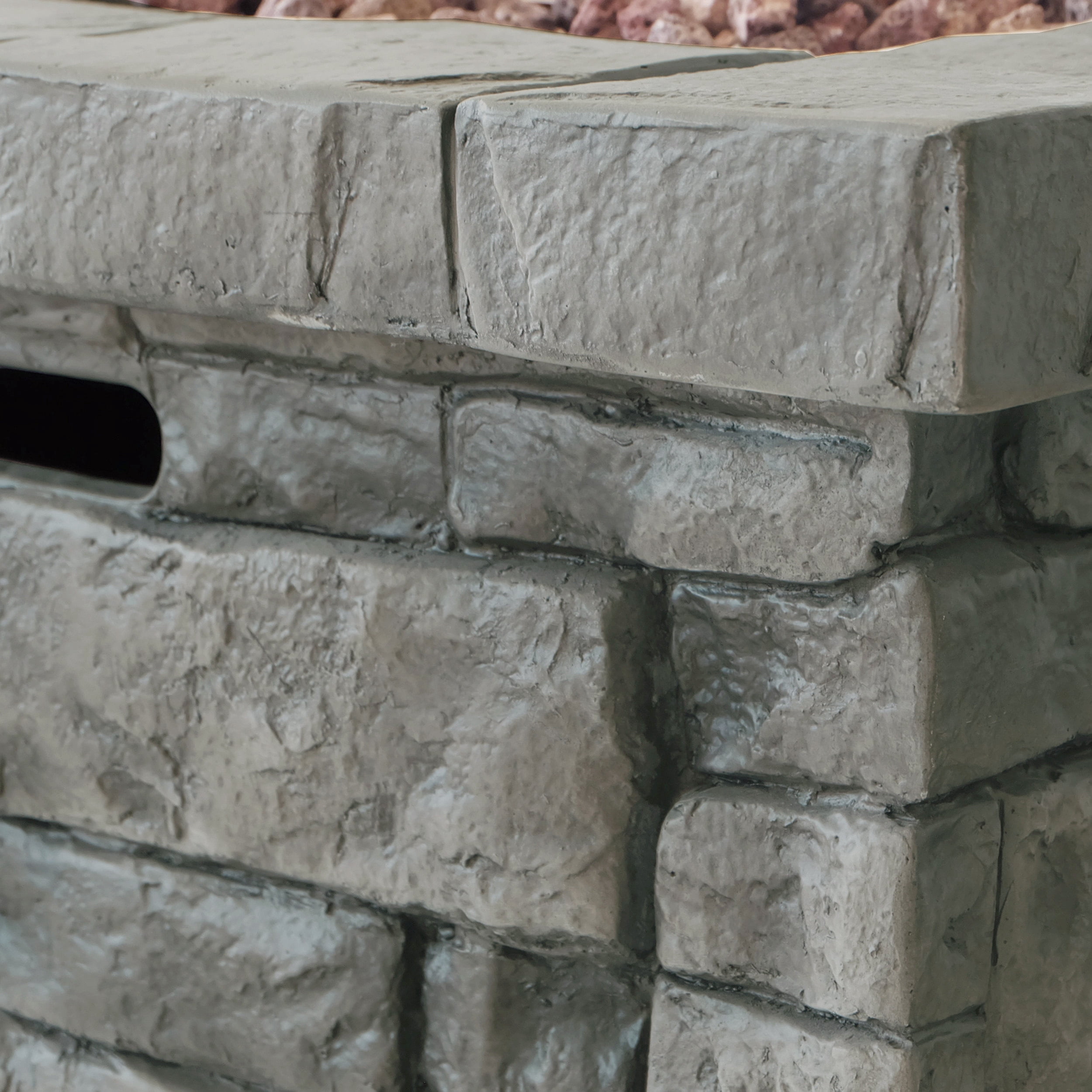 Enfield Outdoor Square Fire Pit - 40,000 BTU, Grey