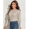 thumbnail image 6 of PrettyGuide Women's Crewneck Sweater Long Sleeve Slim Fit Basic Ribbed Knit Casual Tops Pullover Sweater, 6 of 9
