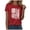 Red, variant on Women's T-Shirt Short Sleeve American Flag 4th of July Wine,M