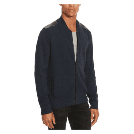 REACTION KENNETH COLE Bomber Sweater, Indigo, Size XS