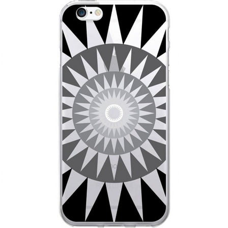 Prints Clear Phone Case, Sun Dial Gray - iPhone 6/6S Plus