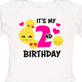 thumbnail image 4 of Inktastic Its My 2nd Birthday with Emojis Girls Long Sleeve Baby Bodysuit, 4 of 5