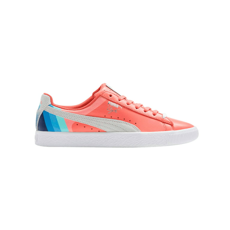 Clyde Pink Dolphin Men's Leather Low Top Fashion Sneakers Rose White Silver Salmon Orange - Walmart.com