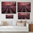 thumbnail image 4 of Designart 'Dramatic Clouds and Sunrise Over Lavender Field XI' Farmhouse Print on Natural Pine Wood, 4 of 5