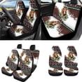 thumbnail image 2 of Uorisanigo Aztec African Tribal Horse Car Seat Covers Full Set Steering Wheel Cover+Seat Belt Pad+Arm Rest Covers+Headrest +Shift Knob & Handbrake Cover+Coasters+Keychain Keyrings,Set of 18, 2 of 7