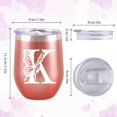 thumbnail image 2 of Initial Tumbler, Monogrammed Gifts for Women, 12oz Stainless Steel Monogram Tumbler Wine Coffee Mug with Lid for Birthday Gifts, Personalized Drinking Cup for Family Friend Sister.(Rose Gold/K), 2 of 6