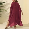 thumbnail image 4 of NIEWTR Swimsuit Coverup for Women Crochet Knit Crew Neck Short Sleeve Dress Vacation Outfits(Red,One Size), 4 of 5