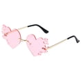 thumbnail image 2 of Harpily Sunglasses Mens Unisex Heart Shape Vintage Sunglasses Tone Retro Irregular Alloy Frame Fashion Shades with Flexibility and Texture, 2 of 3