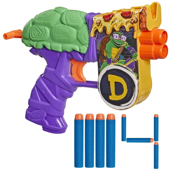 Nerf Teenage Mutant Ninja Turtles Donatello Blaster, 4 Nerf Elite Darts, Gifts for 8 Year Old Boys & Girls & up