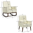 thumbnail image 2 of 2-in-1 Fabric Upholstered Rocking Chair Nursery Armchair with Pillow Beige, 2 of 12