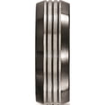 thumbnail image 3 of Edward Mirell Titanium Black Ti Flat Top Beveled Edge 8mm Band, 3 of 6