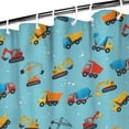 thumbnail image 3 of Cartoon Construction Vehicles Snowflakes Shower Curtain 36"x72" ,Bathroom Decorative Shower Curtains Set with 12 Hooks,Modern Waterproof Washable Shower Curtain, 3 of 6