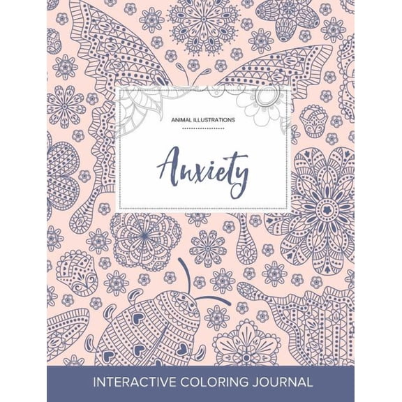 Adult Coloring Journal: Anxiety (Animal Illustrations, Ladybug) (Paperback)