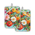 thumbnail image 7 of Yayeee Pot Holders Kitchen Heat Resistant with Pocket 7"x9.8" Cotton Oven Cooking Hot Pads, Pink Floral Tomatoes, 7 of 7
