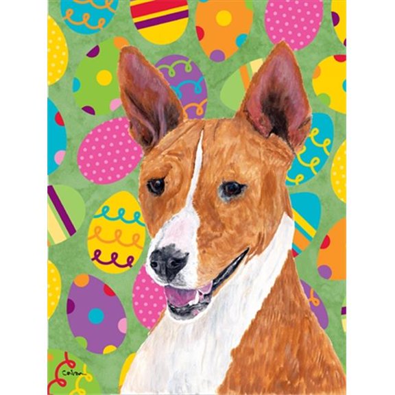 11 x 15 in. Basenji Easter Eggtravaganza Garden Size Flag