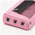 thumbnail image 3 of 3 Compartment Mesh Zipper Pencil Pouch, 10''x 7'' Transparent Lightweight Pen Storage Bag, 3 of 5