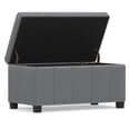 thumbnail image 4 of Simpli Home Amelia 34" Transitional Rectangle Ottoman Bench in Stone Gray Faux Leather, 4 of 14