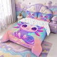 thumbnail image 2 of Manfei Watercolor Axolotl Full Size Comforter Sets,Colorful Salamander Bedding Comforter Set,Colorful Stars Reversible,3pcs,1 Comforter and 2 Pillowcases, 2 of 7