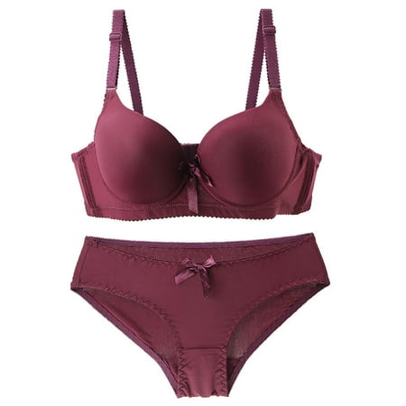 

YWDJ Sleep Bras for Women Women Lingerie Set Bra And Panties Summer Thin Lingerie Set Watermelon Red XL