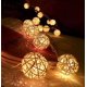 thumbnail image 5 of Luces de hadas de ratán blanco cálido solar, 20 LEDS 5M 8Modes luces de hadas al aire libre linternas solares luces de Navidad impermeables para jardines casas al aire libre (blanco cálido) Xemadio ZH-497, 5 of 7