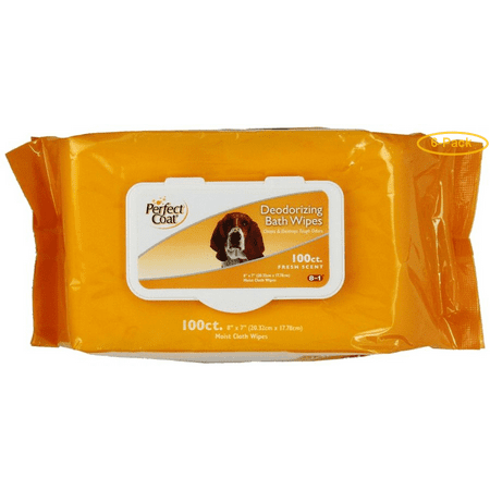 - Perfect Coat Deodorizing Bath Wipes for Dogs 100 Pack - Pack of 6