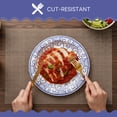 thumbnail image 6 of Paper Plates, 30 Count 10 Inch Blue Porcelain Disposable Dinner Plates, Heavy Duty Leak-Proof Cut-Resistant Microwave Safe Compostable Plates for Party, BBQ, Picnic and Family Use, 6 of 7