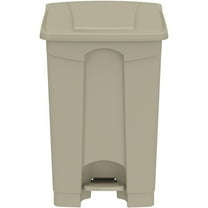 Safco Products Plastic Step-On Touchless 12 Gallon Trash Can in Tan